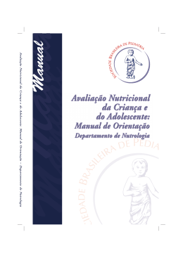 Manual de Avaliação Nutricional da Criança e do Adolescente