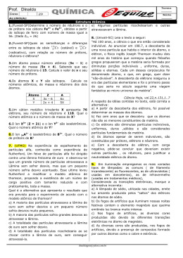3&ordm; ANO - EXERC&Iacute;CIO DE Estrutura At&ocirc;mica
