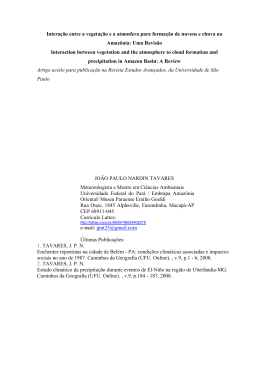 Intera&ccedil;&atilde;o entre a vegeta&ccedil;&atilde;o e a atmosfera para forma&ccedil;&atilde;o de