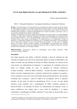 Uso de Jogo digital educativo na aprendizagem da M&eacute;dia Aritm&eacute;tica