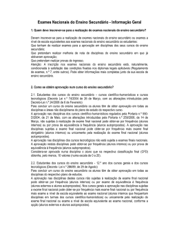 Exames Nacionais do Ensino Secund&aacute;rio