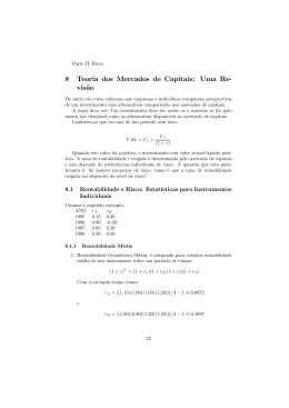 Rentabilidade, Estatísticas de Rentabilidade, Noção de Risco