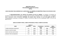 Resultado das provas orais realizadas no dia 04 de junho de 2014