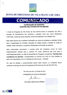 Nº 27.2013 – Confirmação de topónimo