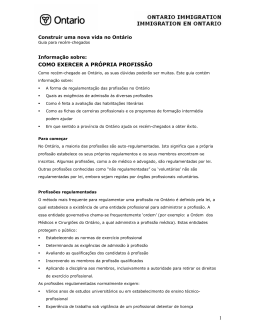 1 COMO EXERCER A PR&Oacute;PRIA PROFISS&Atilde;O