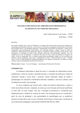 est&aacute;gio como espa&ccedil;o de aprendizagem profissional