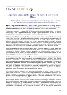 A primeira vacina contra dengue no mundo é aprovada no México