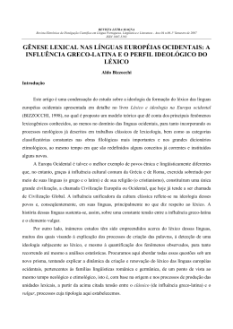 g&ecirc;nese lexical nas l&iacute;nguas europ&eacute;ias ocidentais: a