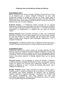 Tratamento das Inconsistencias da Base de Eleitores