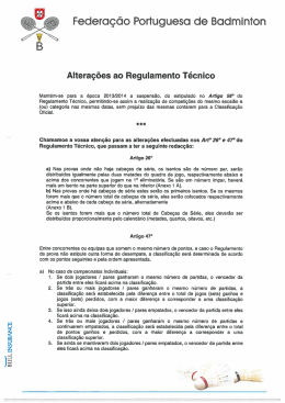 Alterações de Set/2013 - Federação Portuguesa de Badminton