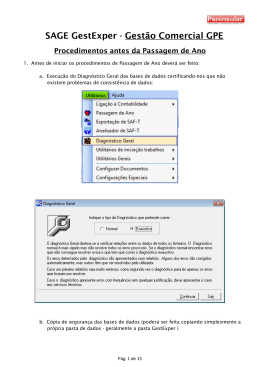 SAGE-GestExper - Procedimentos na Passagem de Ano