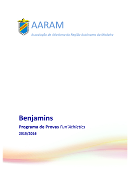 Programa Regional Benjamins - Associa&ccedil;&atilde;o de Atletismo da Madeira