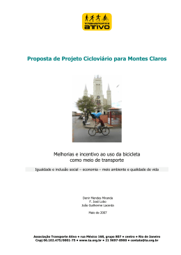 Proposta de Projeto Ciclovi&aacute;rio para Montes Claros