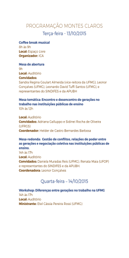 PROGRAMA&Ccedil;&Atilde;O MONTES CLAROS