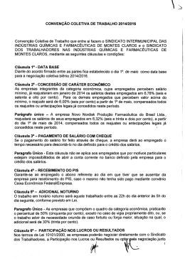 Dos TRABALHADORES NAS INDÚSTRIAS QUÍMICAS E