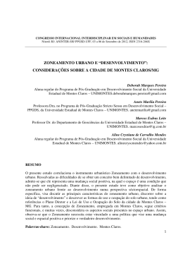 ZONEAMENTO URBANO E &ldquo;DESENVOLVIMENTO