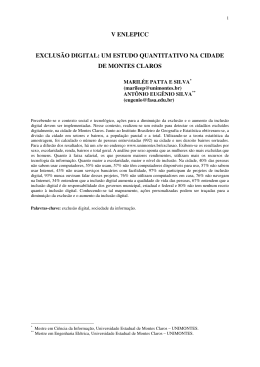 Exclus&atilde;o Digital: Um estudo quatitativo na cidade de Montes Claros