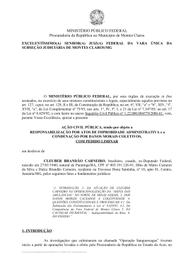 (a) federal da vara &uacute;nica da subse&ccedil;&atilde;o judici&aacute;ria de montes claros/mg
