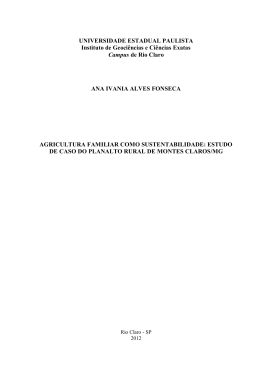 Agricultura familiar como sustentabilidade: estudo de caso do