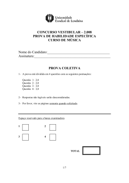 CONCURSO VESTIBULAR – 2.008 PROVA DE