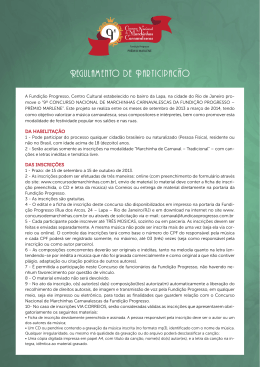 da habilita&ccedil;&atilde;o das inscri&ccedil;&otilde;es - Concurso de Marchinhas