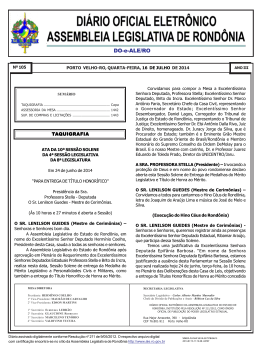 DO-e-ALE/RO - Assembleia Legislativa