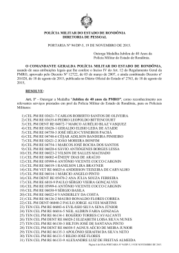 POL&Iacute;CIA MILITAR DO ESTADO DE ROND&Ocirc;NIA DIRETORIA DE
