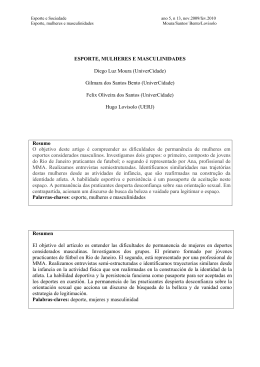 Esporte, mulheres e masculinidades