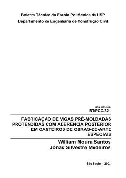 Fabrica&ccedil;&atilde;o de vigas pr&eacute;-moldadas protendidas com - PCC