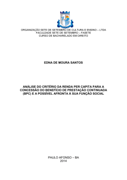 EDNA DE MOURA SANTOS ANÁLISE DO CRITÉRIO DA RENDA