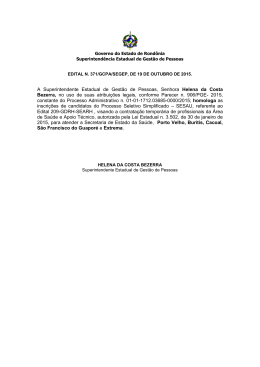 A Superintendente Estadual de Gest&atilde;o de Pessoas, Senhora