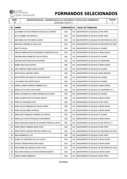 Selecionados para ação 78_Biodiversidade