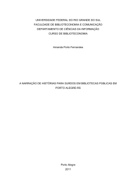 A narra&ccedil;&atilde;o de hist&oacute;rias para surdos em bibiotecas p&uacute;blicas em