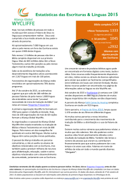 Estat&iacute;sticas das Escrituras & L&iacute;nguas 2014