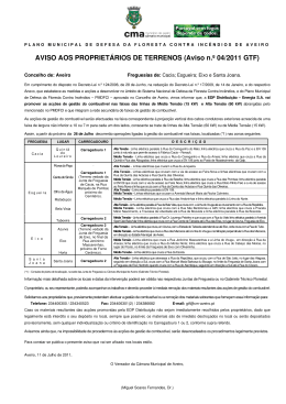 Aviso n.º 04/2011 GTF - Câmara municipal de Aveiro