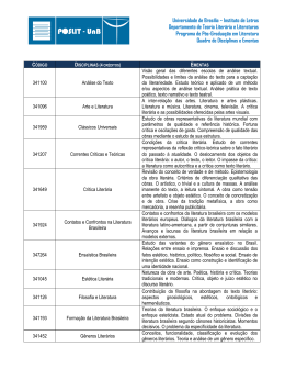 Disciplinas e Ementas P&oacute;SLIT - P&oacute;sLit | P&oacute;s