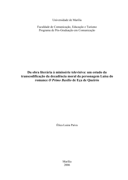 Da obra literária à minissérie televisiva: um estudo da