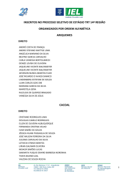 inscritos no processo seletivo de est&aacute;gio trt 14&ordf; regi&atilde;o