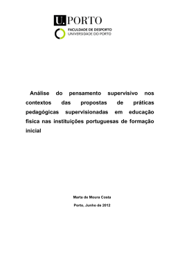 An&aacute;lise do pensamento supervisivo nos contextos das propostas de