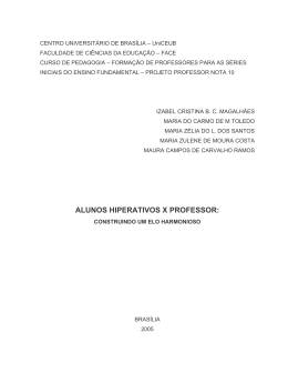 ALUNOS HIPERATIVOS X PROFESSOR: