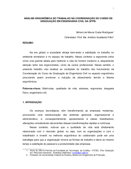 An&aacute;lise ergon&ocirc;mica do trabalho na coordena&ccedil;&atilde;o