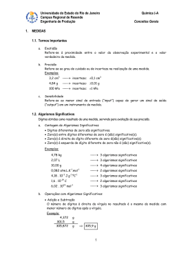 Universidade do Estado do Rio de Janeiro Química Ι-A