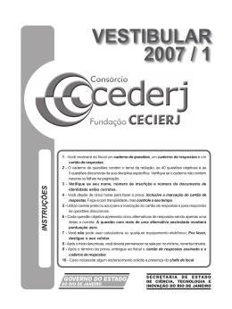 Prova 2007/1 - Vestibular Cederj