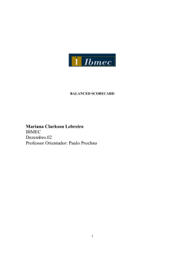 Defini&ccedil;&atilde;o do Balanced Scorecard: