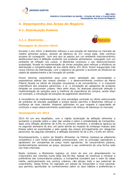 4. Desempenho das &Aacute;reas de Neg&oacute;cio