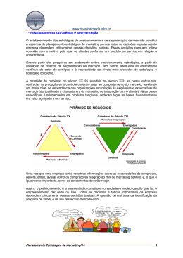 Posicionamento Estrat&eacute;gico e Segmenta&ccedil;&atilde;o