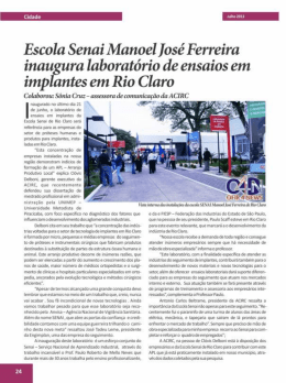 Escola Serras` Manoel Ios&eacute; Ferreira irraa ara laboratorio de ensaios