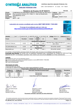 RELAT&Oacute;RIO DE ENSAIO 8223 13 - SABESP - MATT