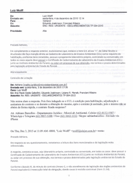 Esclarecimentos complementares ao Edital