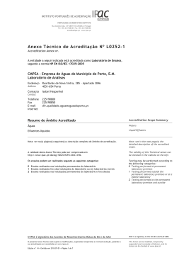Anexo T&eacute;cnico de Acredita&ccedil;&atilde;o o n&ordm; L0252